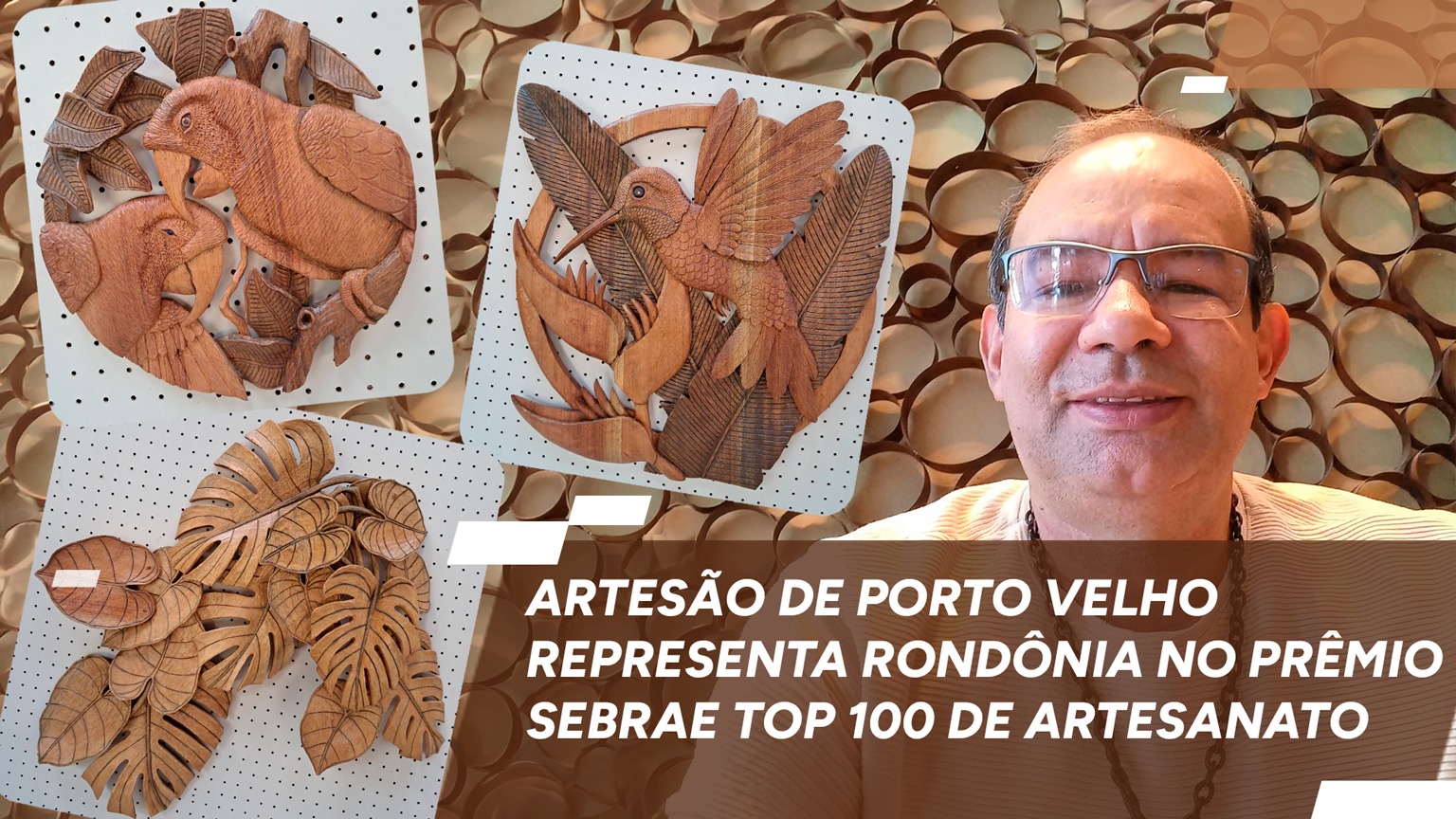 Único representante de Rondônia no Prêmio Sebrae Top 100 de Artesanato, Evandro Pires tem mais de quatro décadas dedicadas à produção de peças que valorizam a cultura e a biodiversidade amazônicas. Foto: Acervo do artesão Evandro Pires.