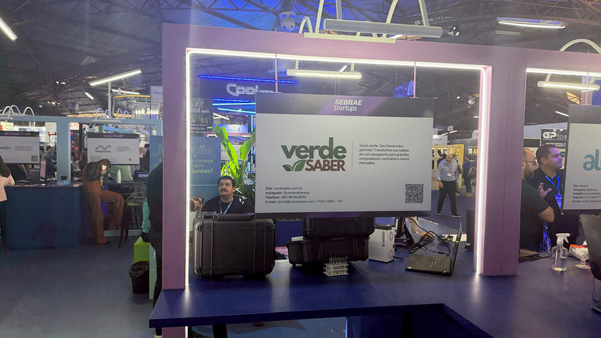 Com apoio do Sebrae em Rondônia, a startup Verde Saber participou da Mercopar 2026 e levou ao maior evento industrial da América Latina soluções ESG desenvolvidas na Amazônia. Fotos: Sebrae RO.